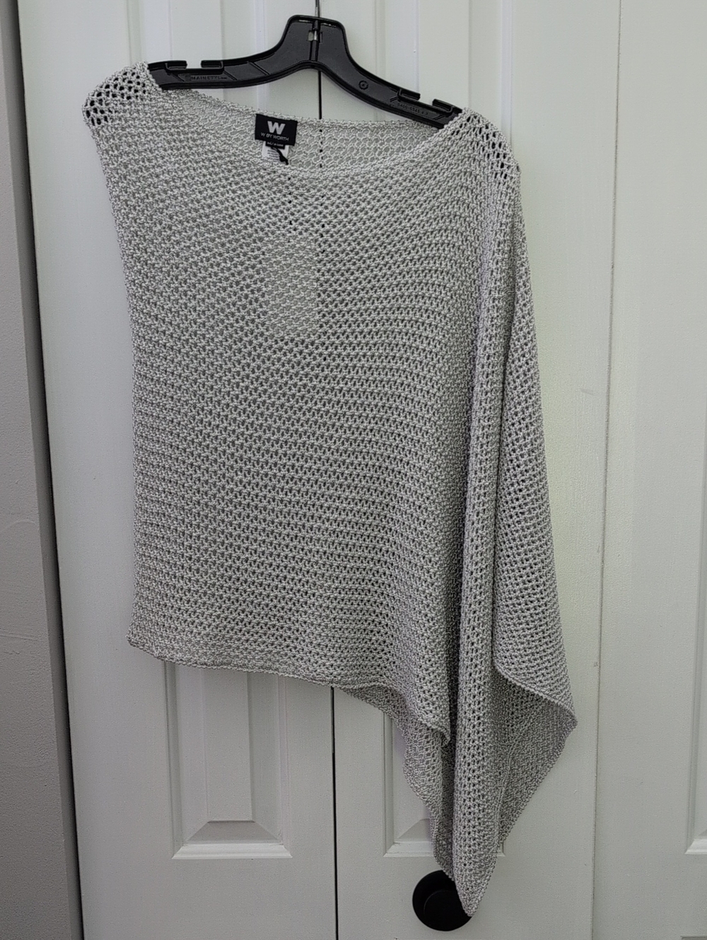 Silver Women's Knit Poncho- Label